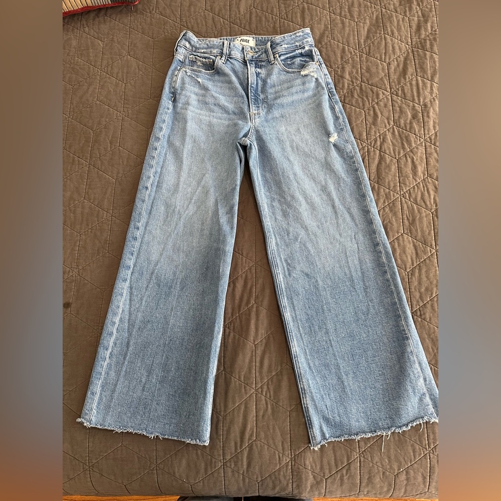 PAIGE Light Blue Wide Leg Jeans